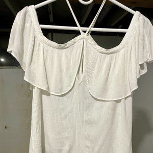Express X-Small, white off-shoulder top
